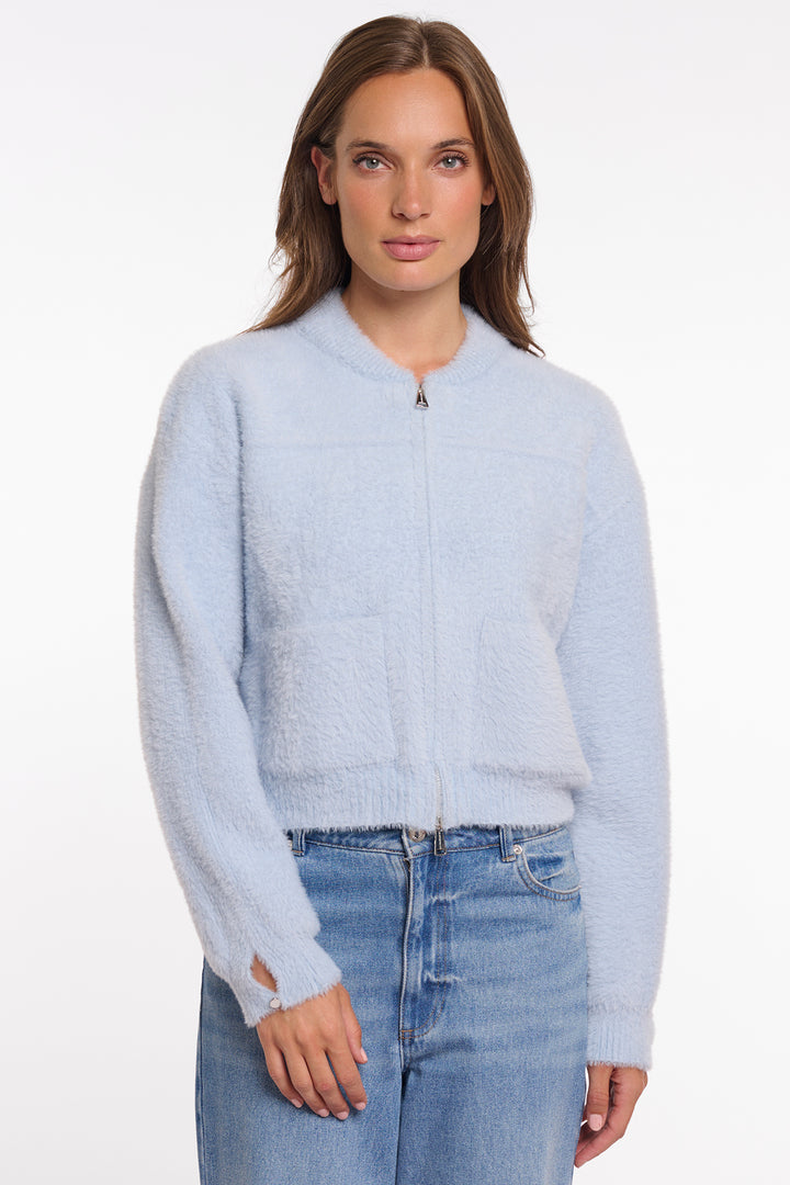 Rino &amp; Pelle Bento Light Blue Zip Front Cardigan