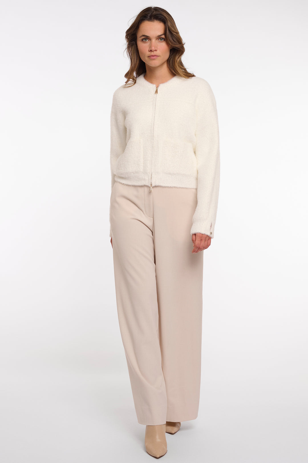 Rino & Pelle Bento Snow White Zip Front Cardigan