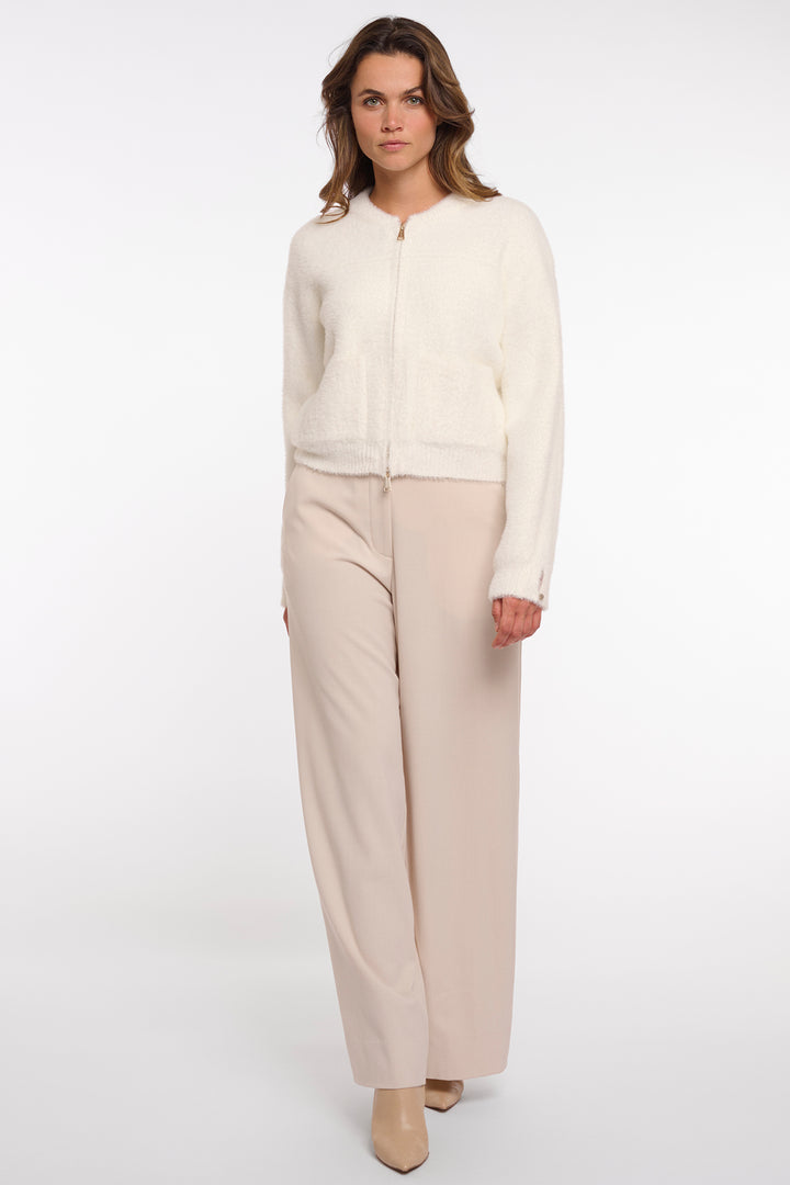 Rino & Pelle Bento Snow White Zip Front Cardigan