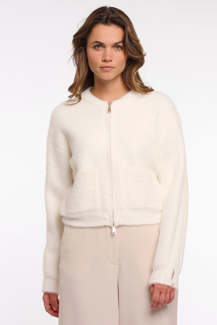 Rino & Pelle Bento Snow White Zip Front Cardigan