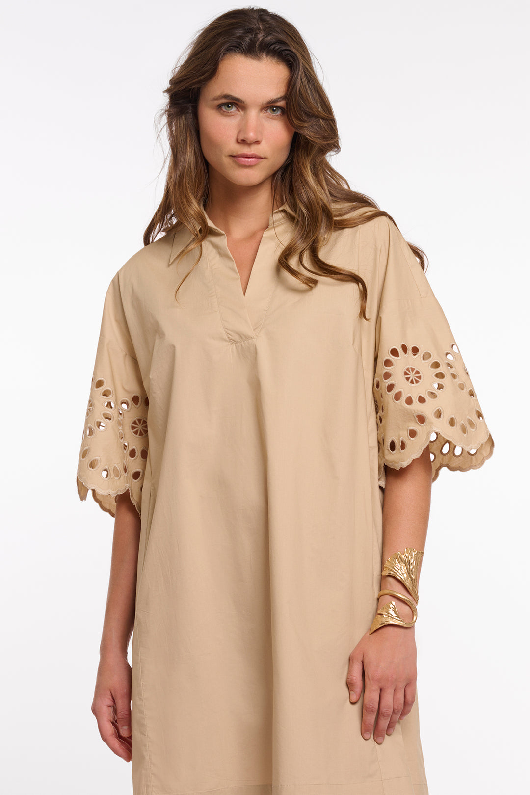 Rino &amp; Pelle Ceylin Oat Short Sleeve Cotton Dress