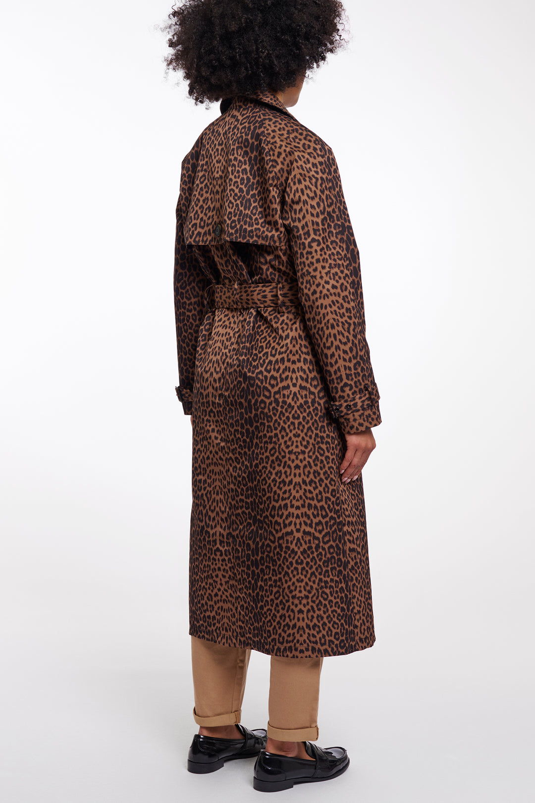 Rino &amp; Pelle Era Brown Leopard Print Double Breasted Coat
