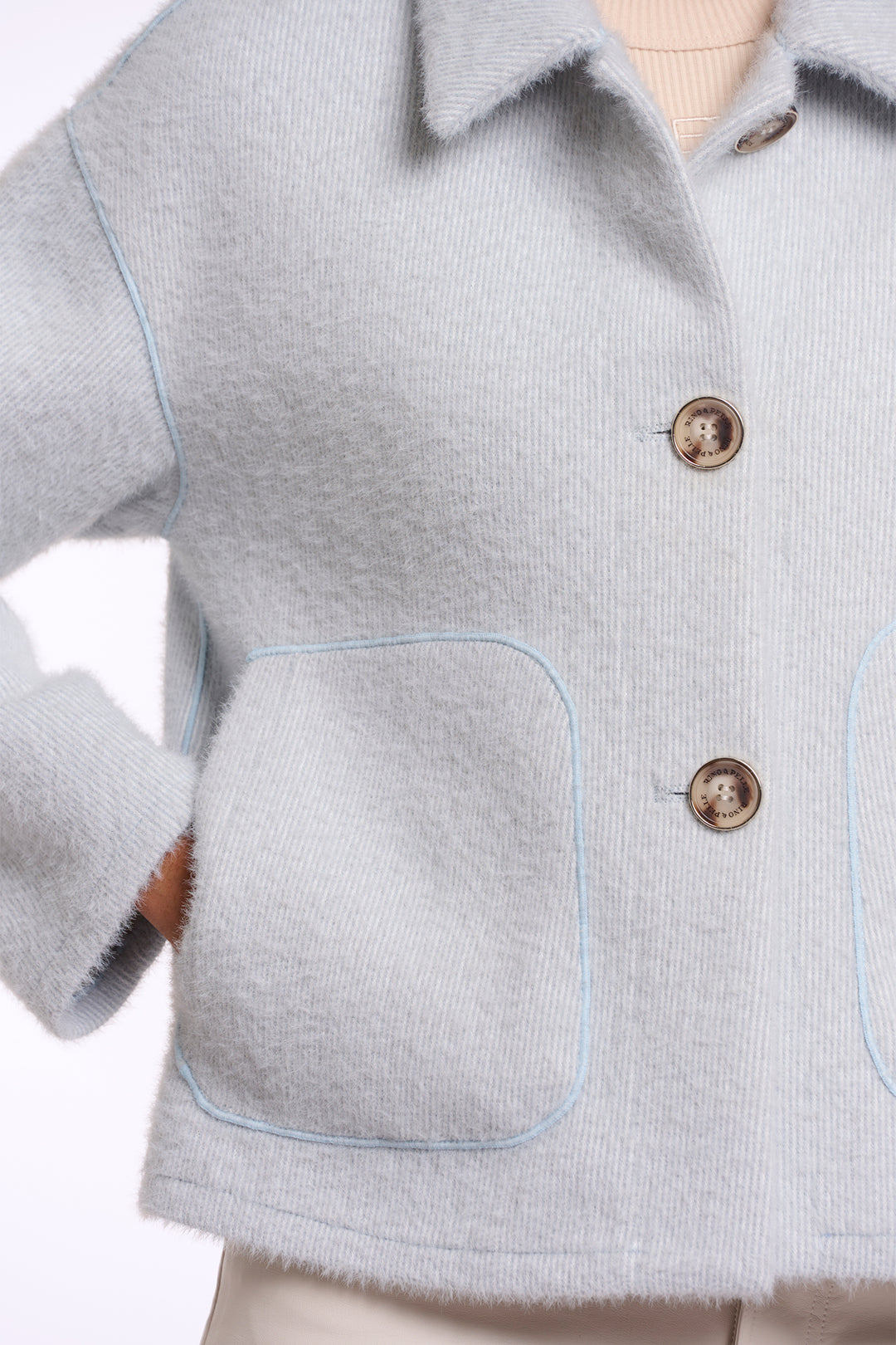 Rino &amp; Pelle Esia Light Blue Snow Single Breasted Jacket