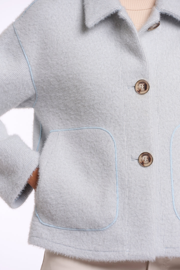 Rino &amp; Pelle Esia Light Blue Snow Single Breasted Jacket