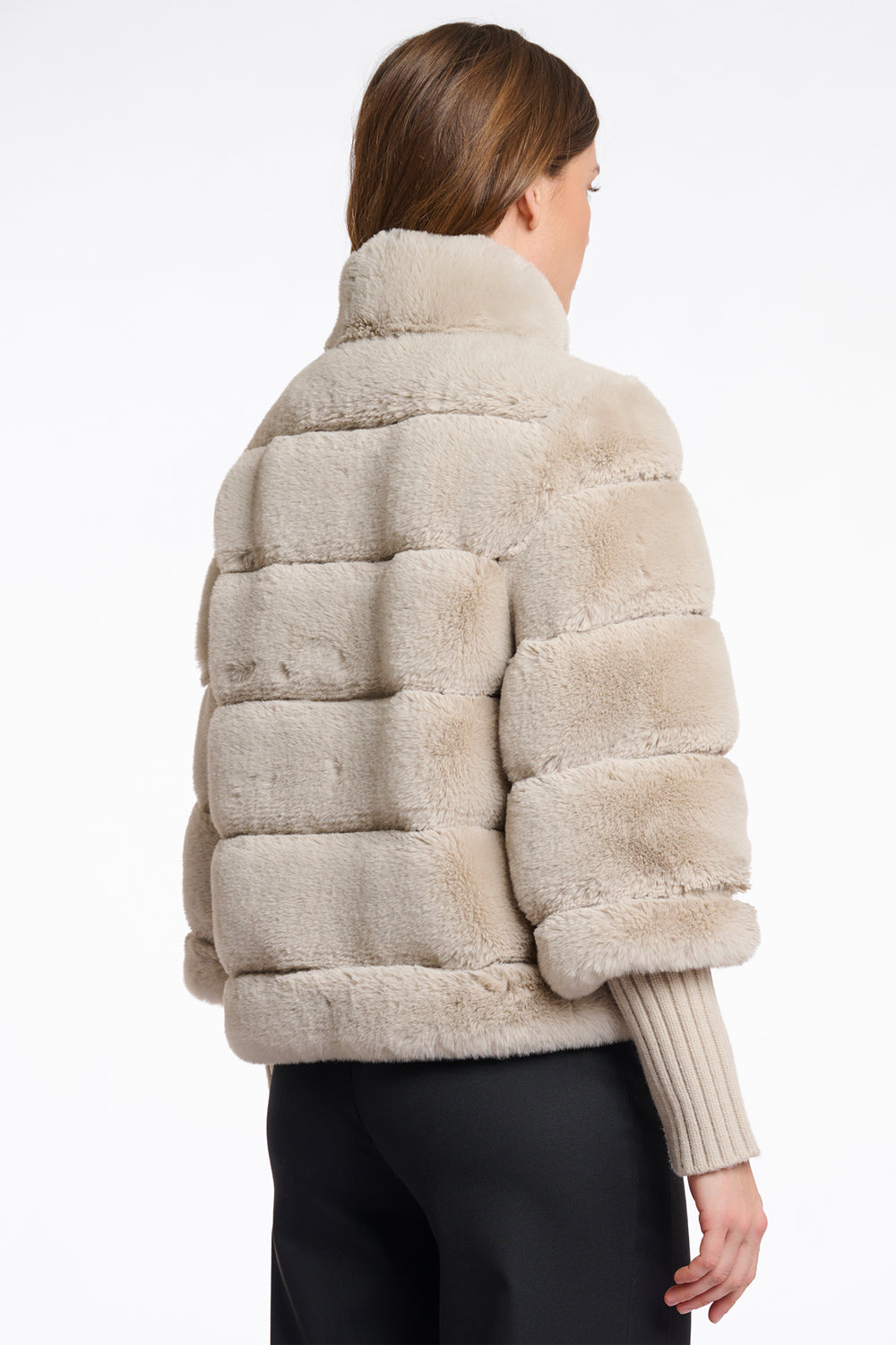 Rino & Pelle Feline Birch Beige Faux Fur Jacket 7002512 - Olivia Grace Fashion