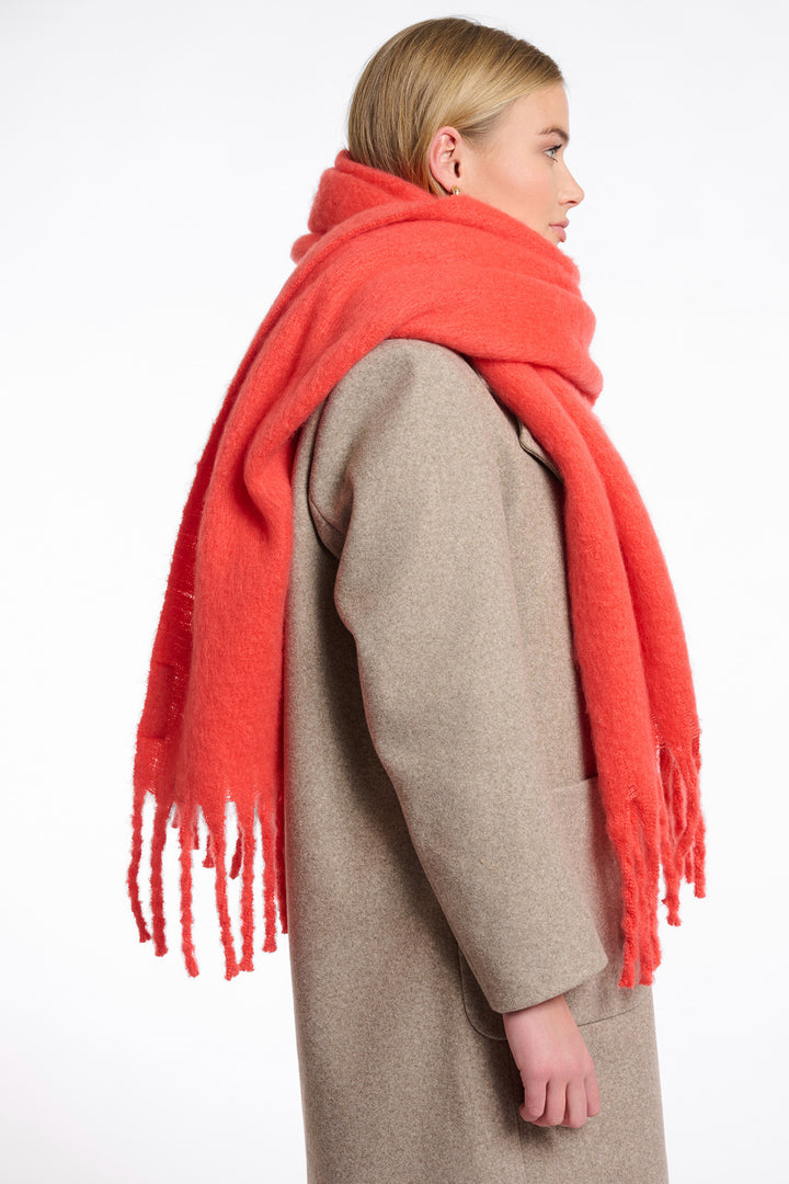 Rino & Pelle Gella 7002512 Bright Coral Tassel Scarf