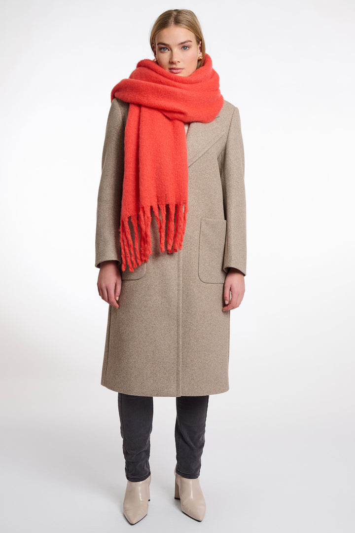 Rino & Pelle Gella 7002512 Bright Coral Tassel Scarf