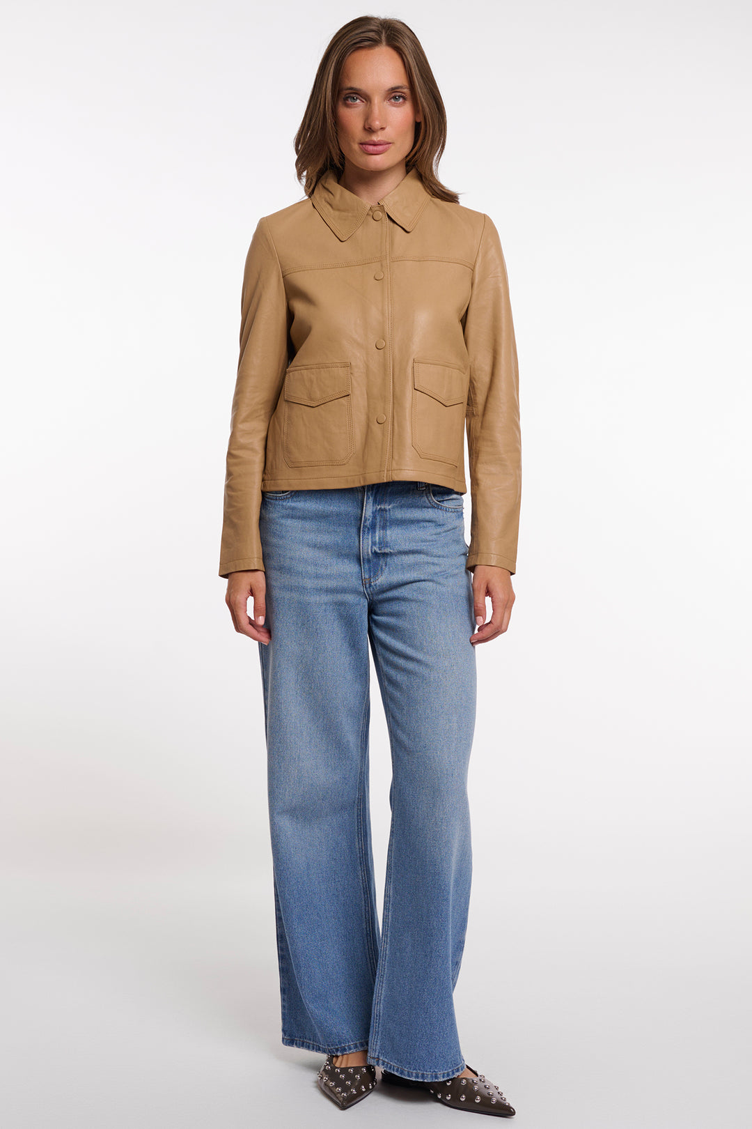 Rino &amp; Pelle Janine Burlywood Brown Leather Jacket