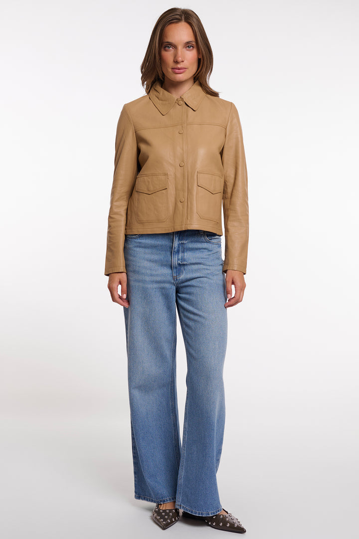 Rino &amp; Pelle Janine Burlywood Brown Leather Jacket