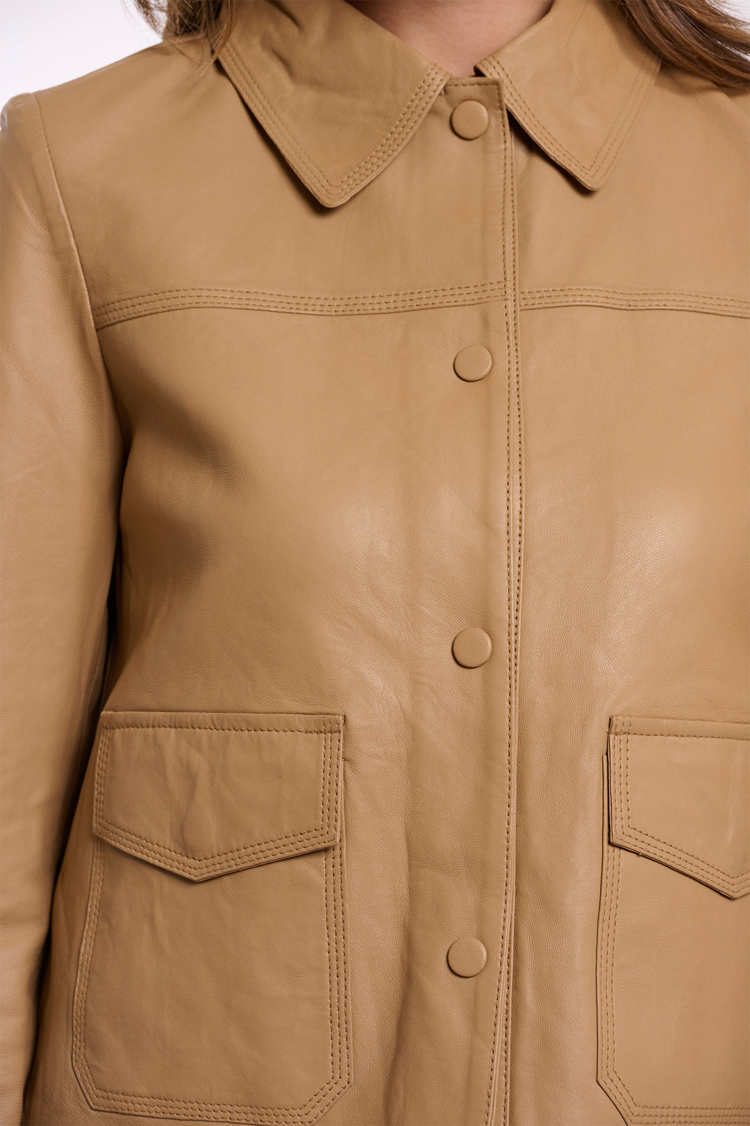 Rino &amp; Pelle Janine Burlywood Brown Leather Jacket