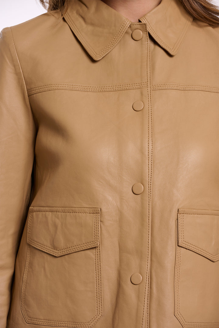 Rino &amp; Pelle Janine Burlywood Brown Leather Jacket