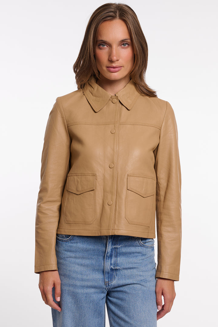 Rino &amp; Pelle Janine Burlywood Brown Leather Jacket