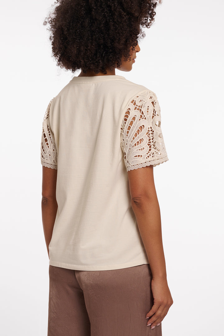 Rino &amp; Pelle Joney Birch Cream Short Sleeve Top