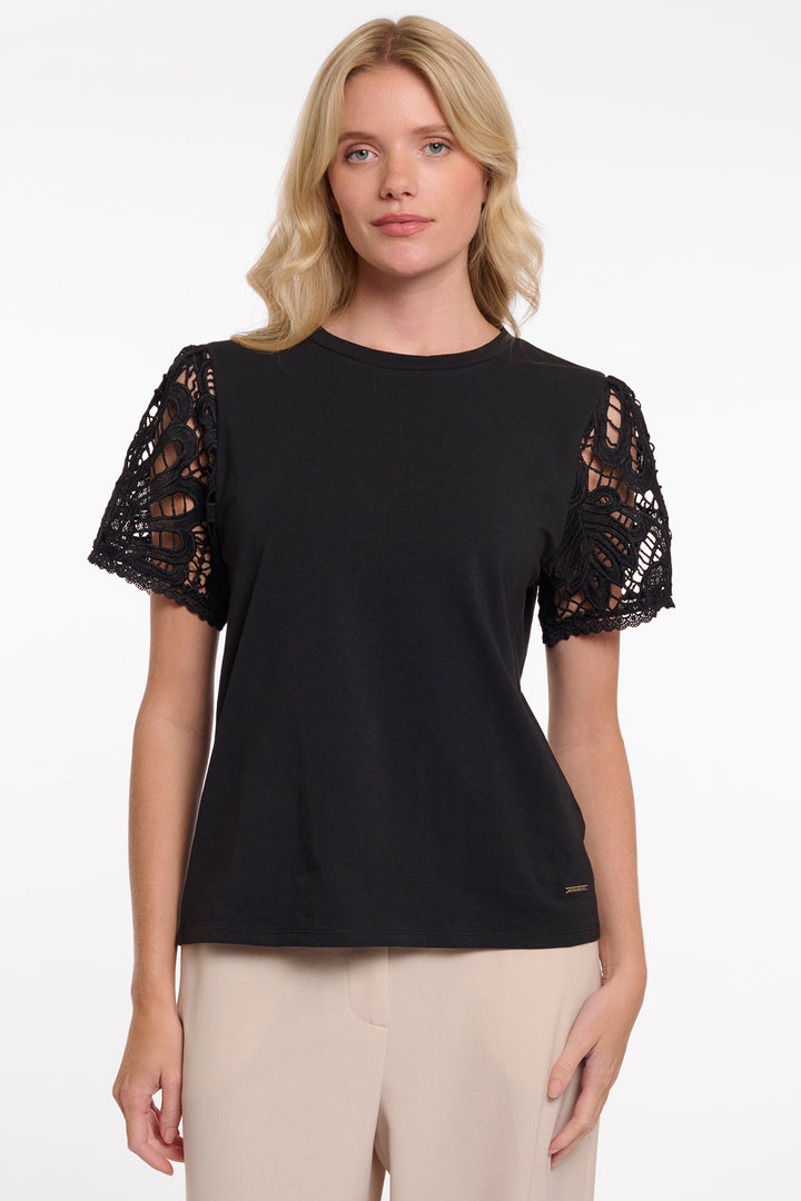 Rino & Pelle Joney Black Short Sleeve Top