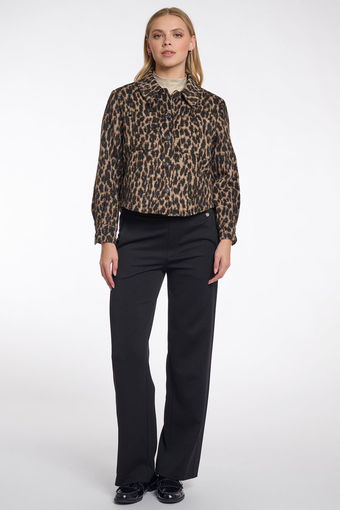 Rino & Pelle Lize Leopard Print Short Jacket - Olivia Grace Fashion