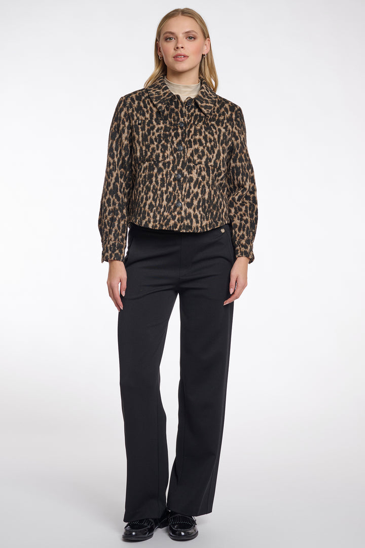 Rino & Pelle Lize Leopard Print Short Jacket - Olivia Grace Fashion
