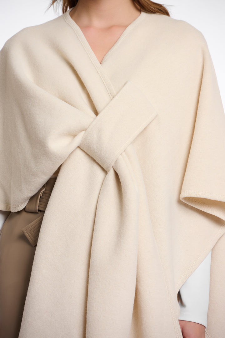 Rino & Pelle Marwa Birch Beige Woven Cape - Olivia Grace Fashion