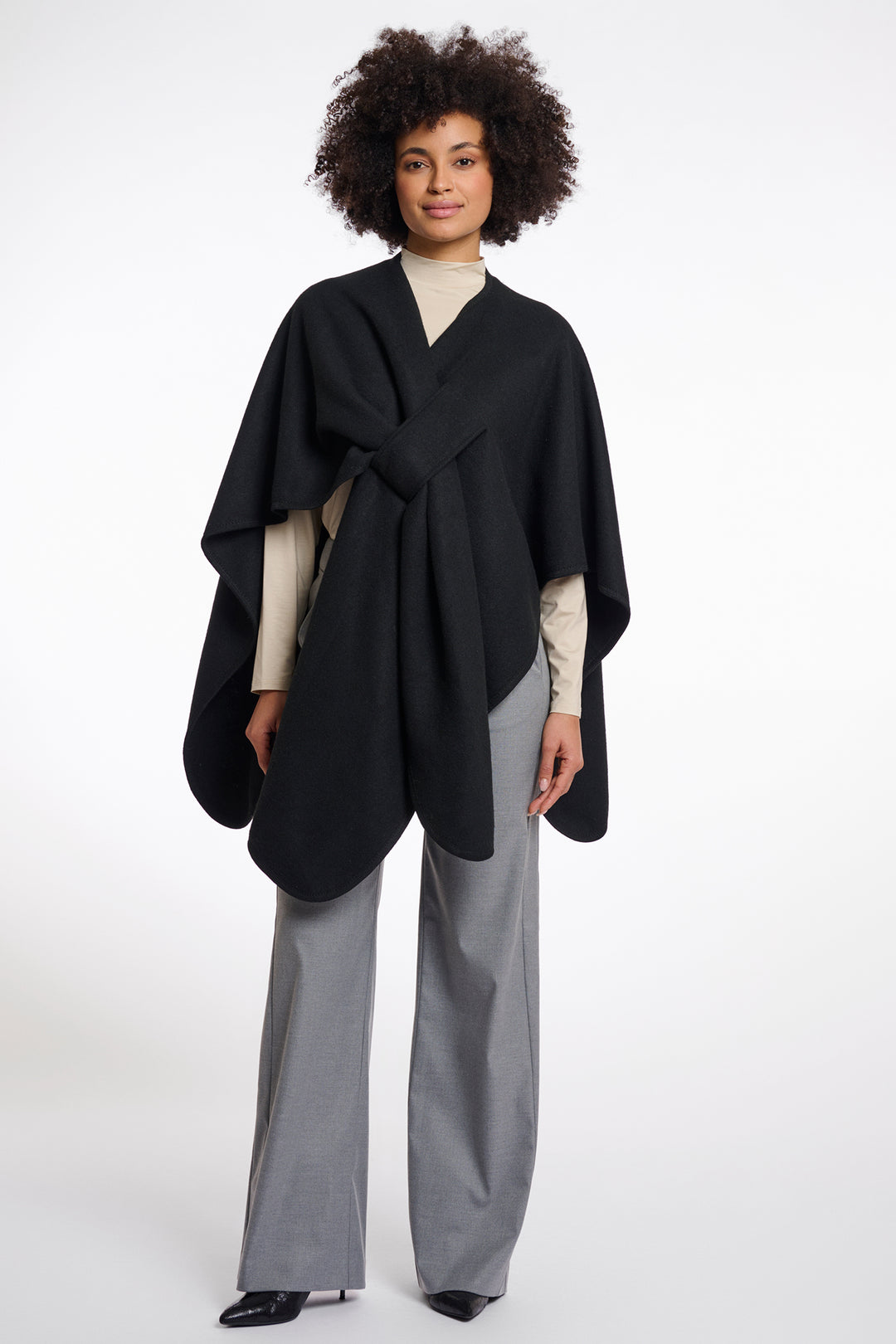 Rino & Pelle Marwa Black Woven Cape - Olivia Grace Fashion