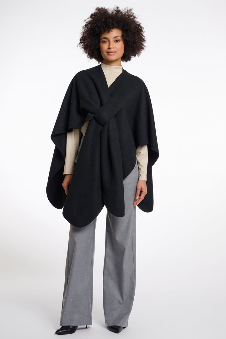 Rino & Pelle Marwa Black Woven Cape - Olivia Grace Fashion