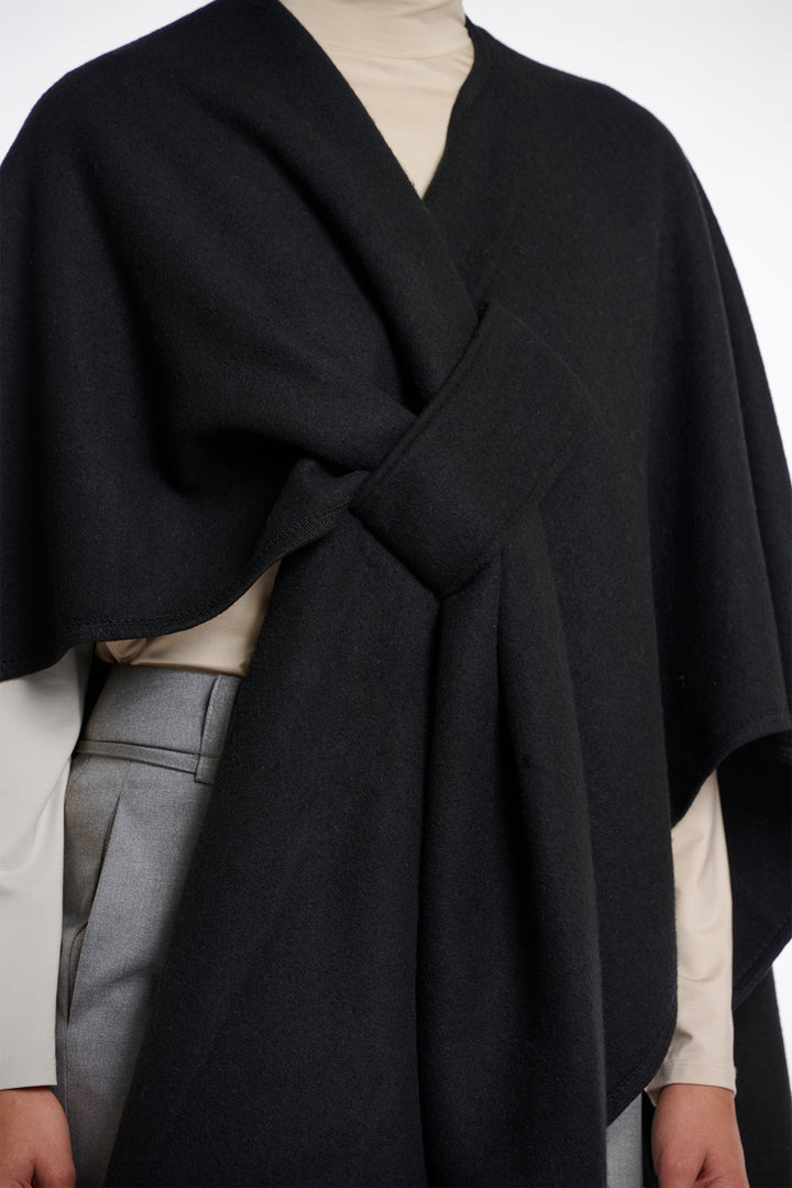 Rino & Pelle Marwa Black Woven Cape - Olivia Grace Fashion