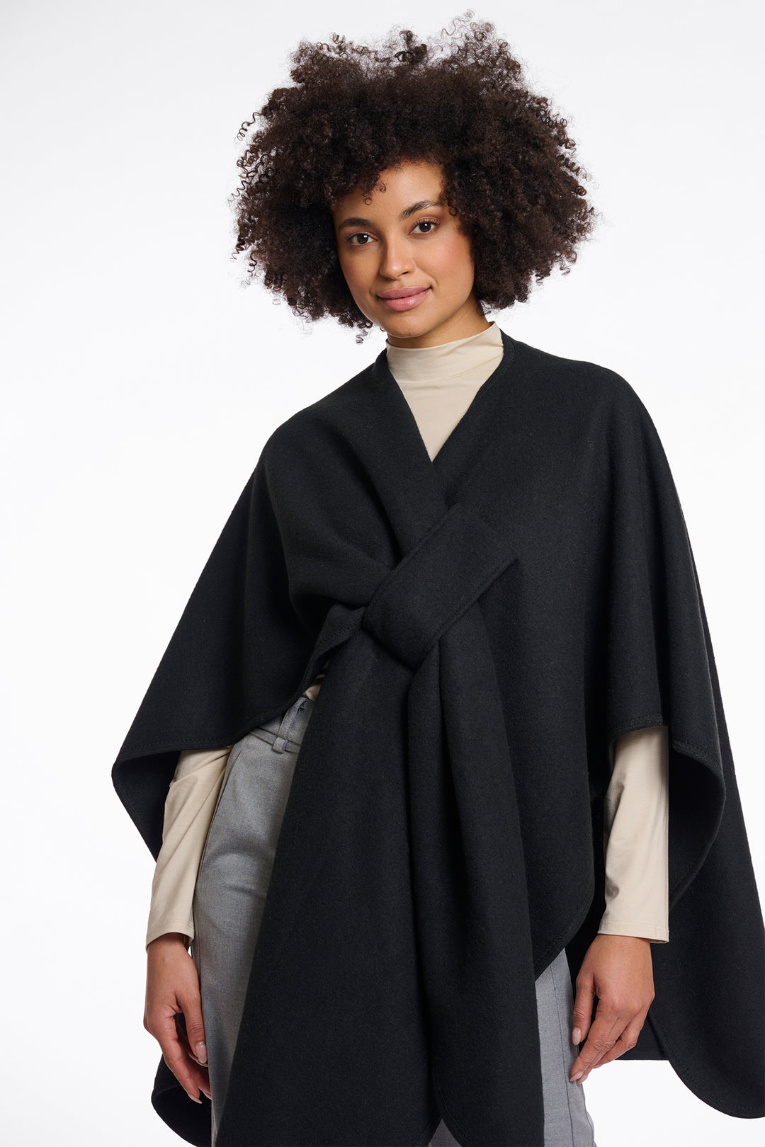 Rino & Pelle Marwa Black Woven Cape - Olivia Grace Fashion