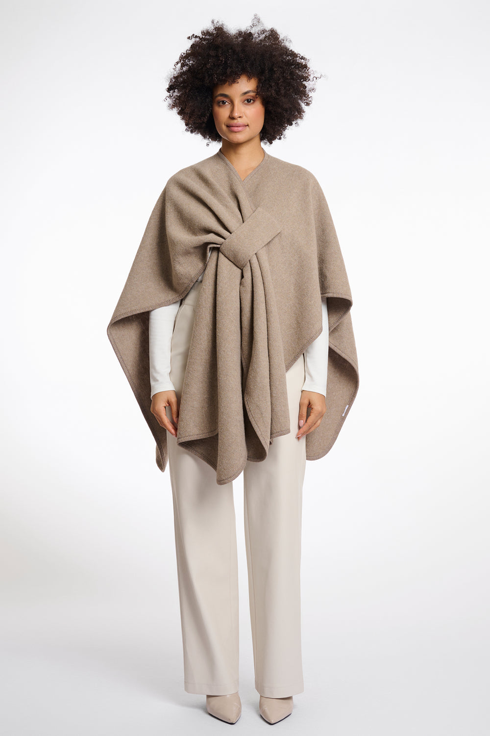 Rino & Pelle Marwa Toffee Brown Woven Cape - Olivia Grace Fashion