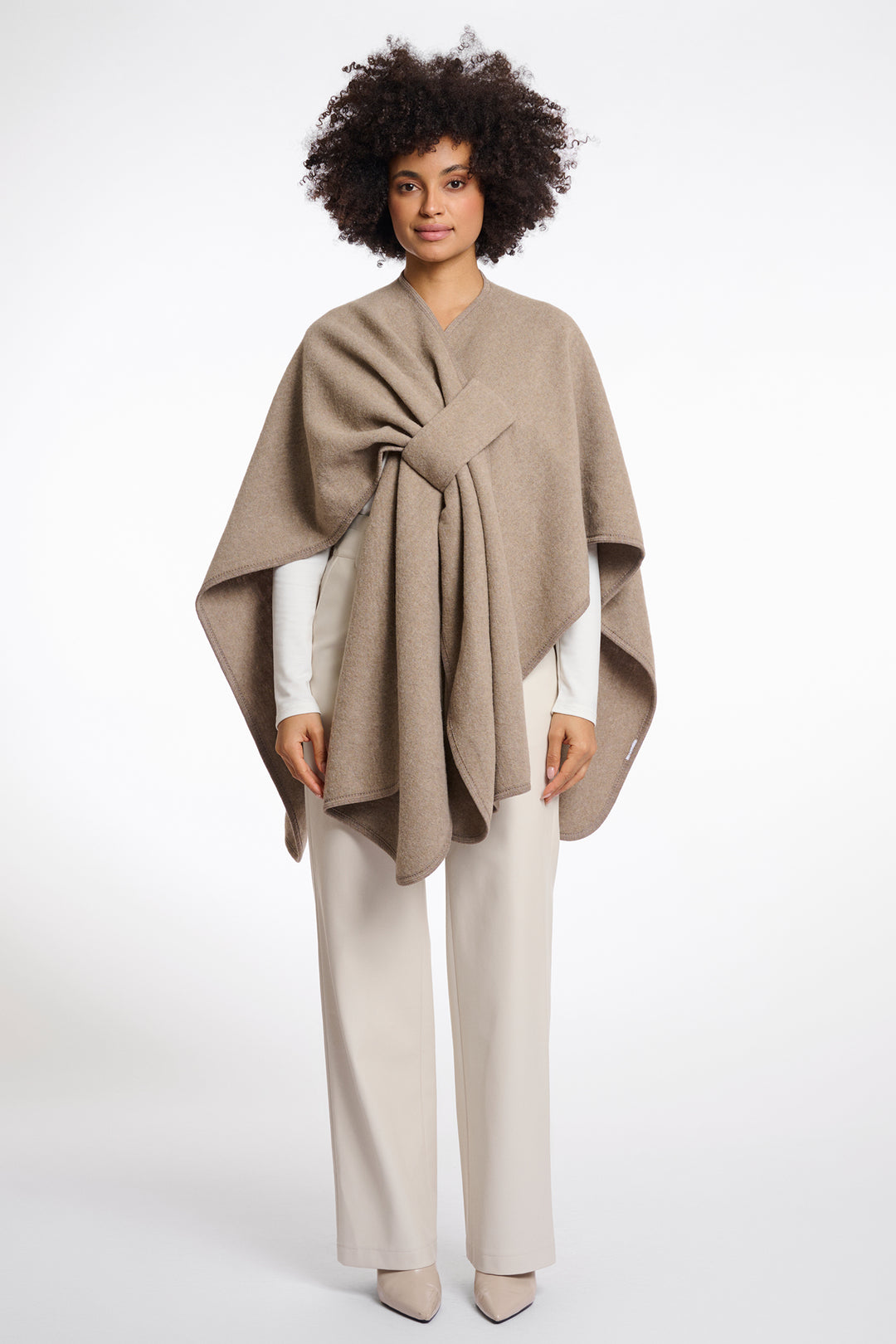 Rino & Pelle Marwa Toffee Brown Woven Cape - Olivia Grace Fashion
