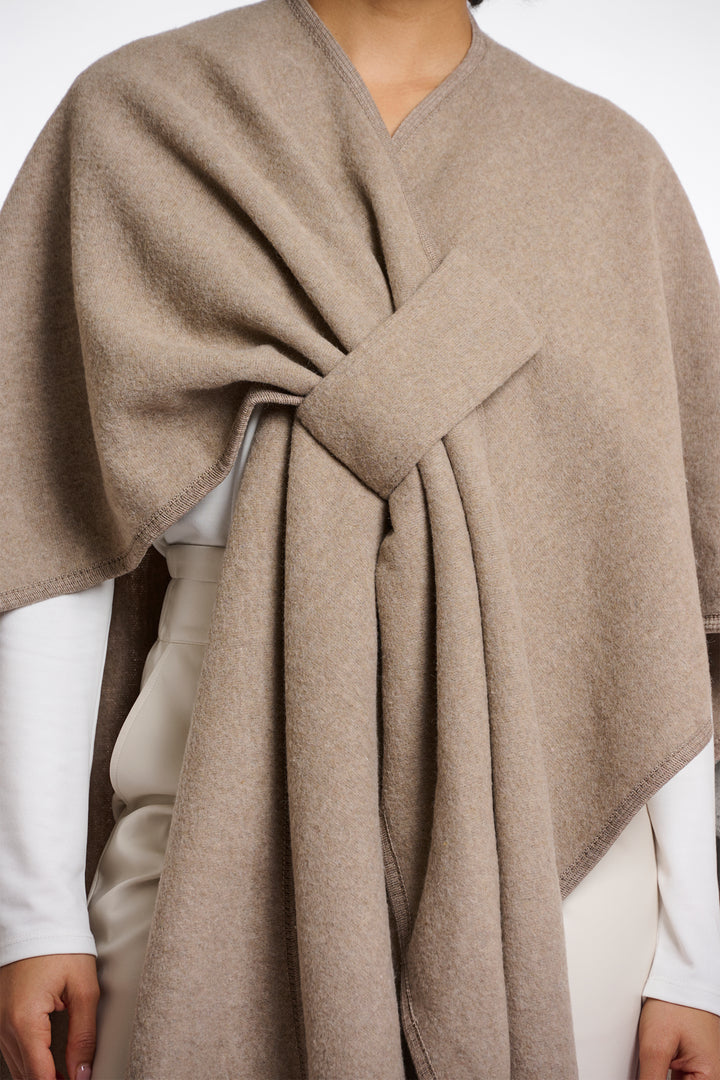 Rino & Pelle Marwa Toffee Brown Woven Cape - Olivia Grace Fashion