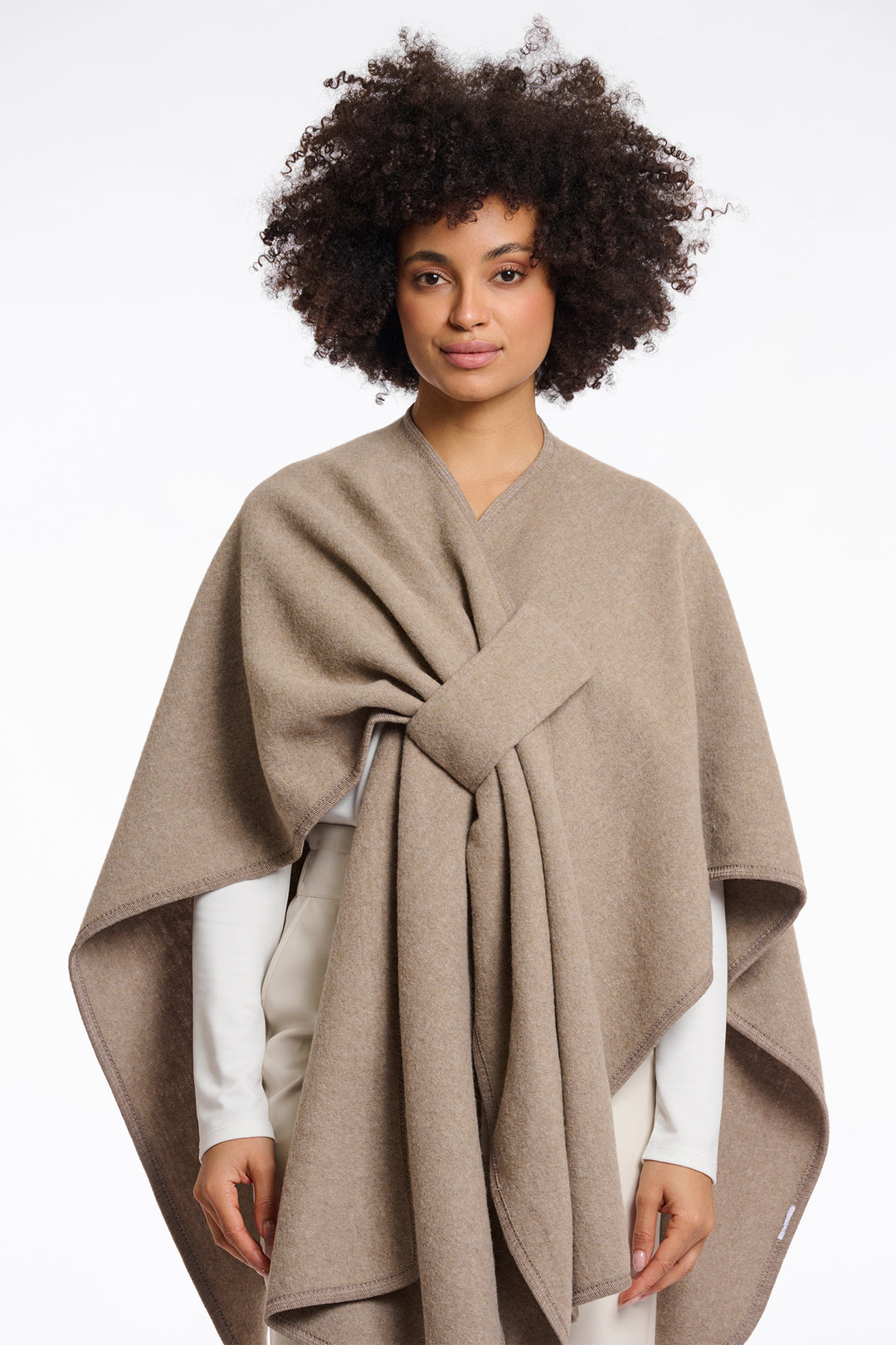 Rino & Pelle Marwa Toffee Brown Woven Cape - Olivia Grace Fashion