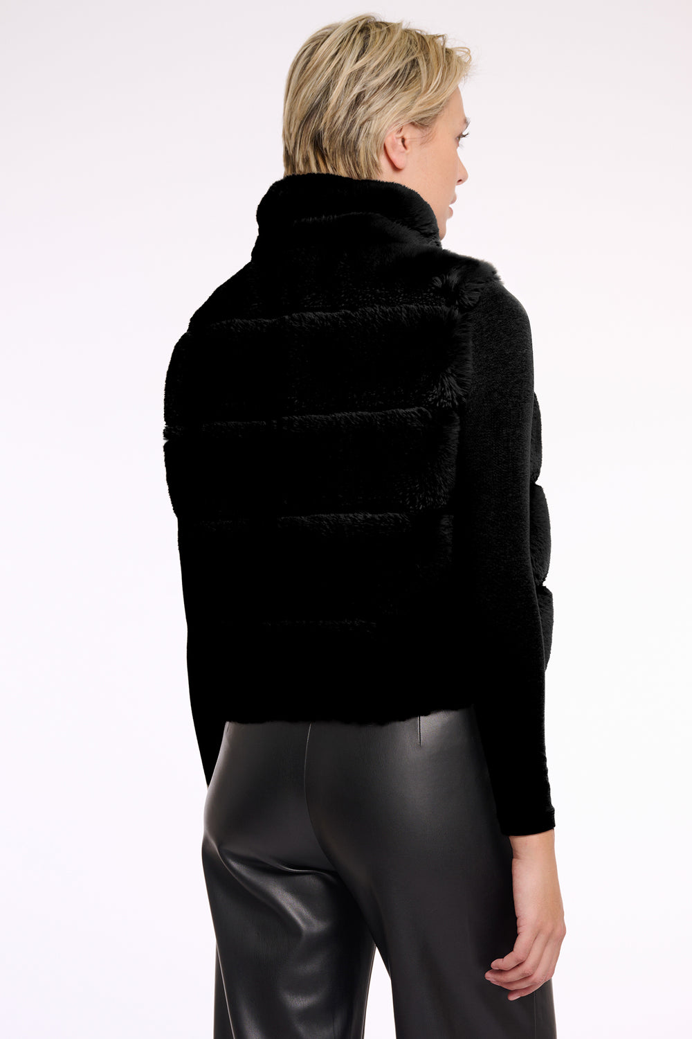 Rino & Pelle May Black Faux Fur Gilet - Olivia Grace Fashion
