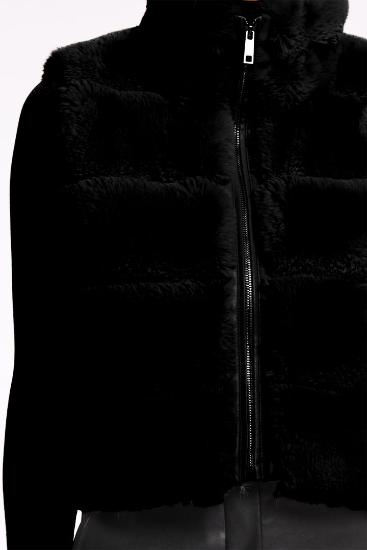 Rino & Pelle May Black Faux Fur Gilet - Olivia Grace Fashion
