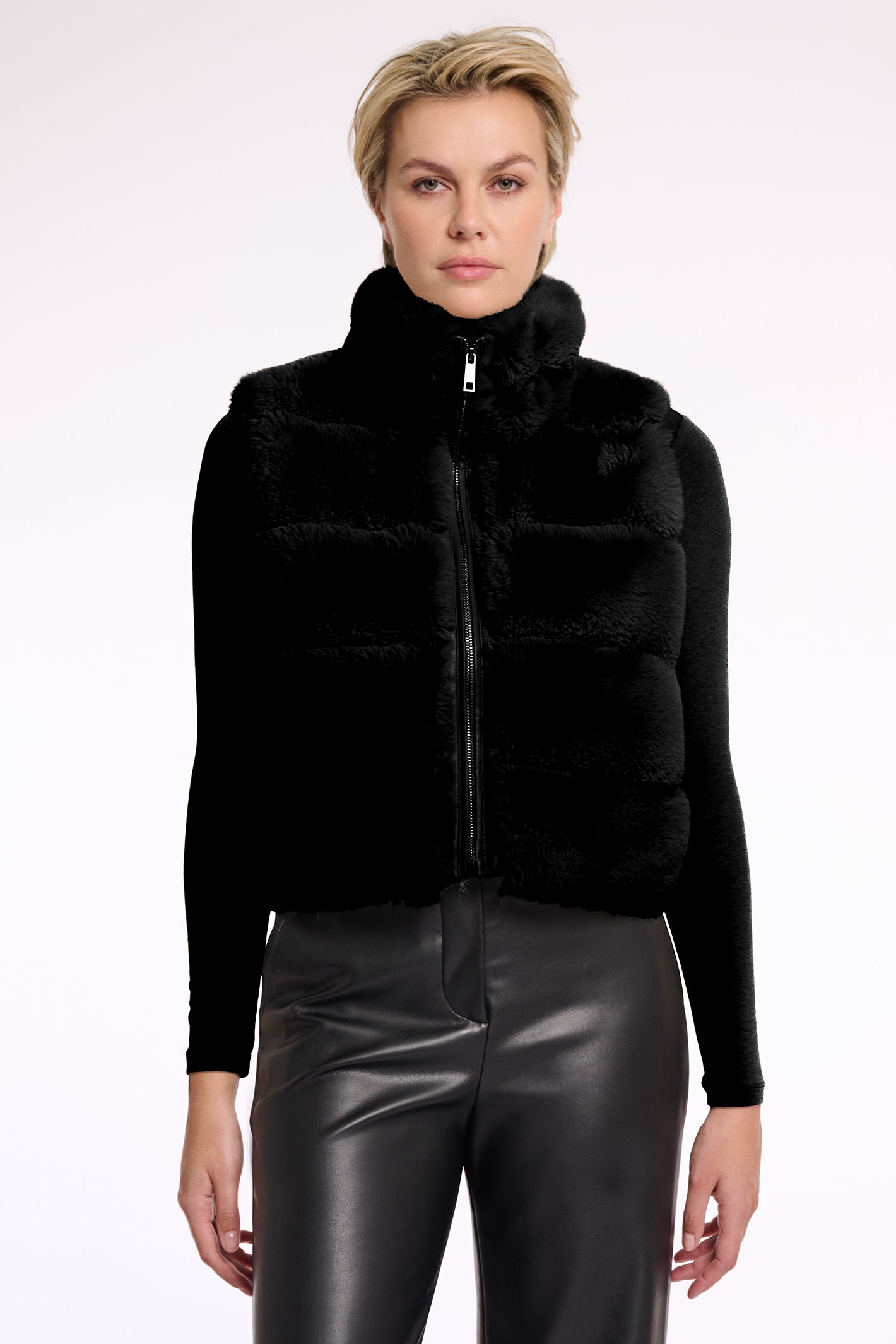 Rino & Pelle May Black Faux Fur Gilet – Olivia Grace Fashion