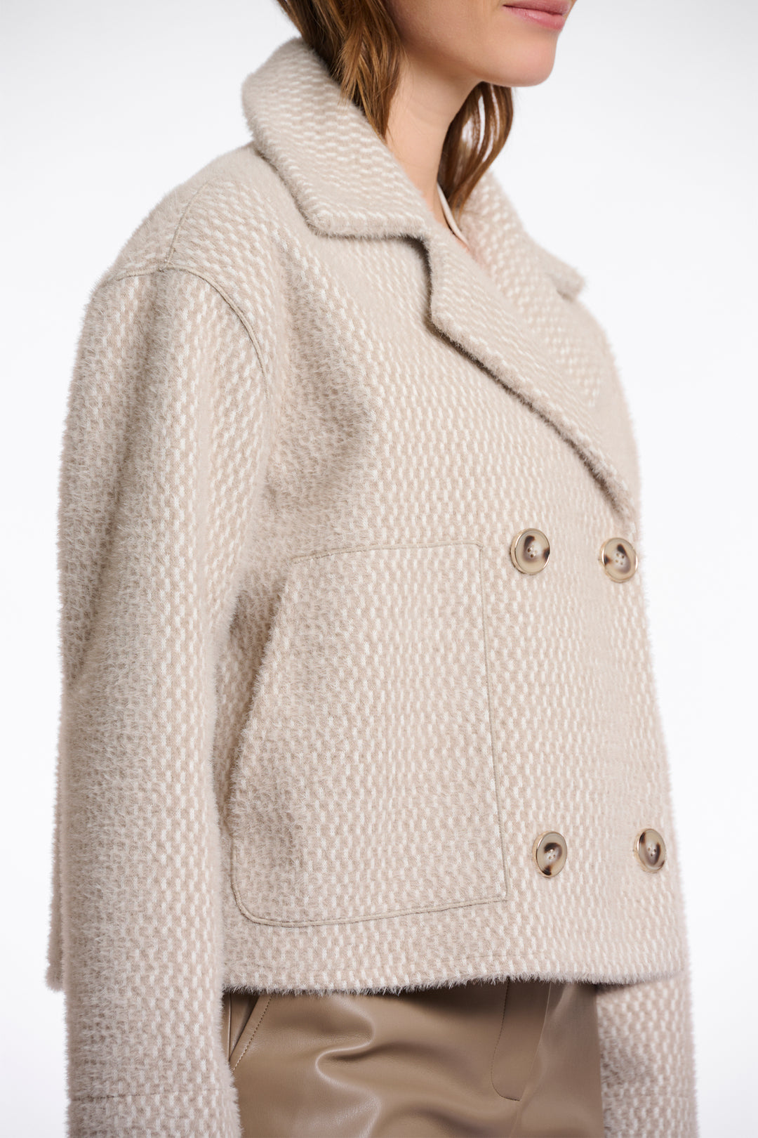 Rino & Pelle Oria Pale Birch Double Breasted Jacket - Olivia Grace Fashion
