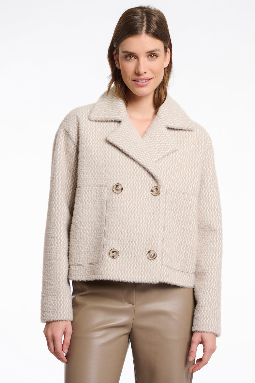 Rino & Pelle Oria Pale Birch Double Breasted Jacket - Olivia Grace Fashion