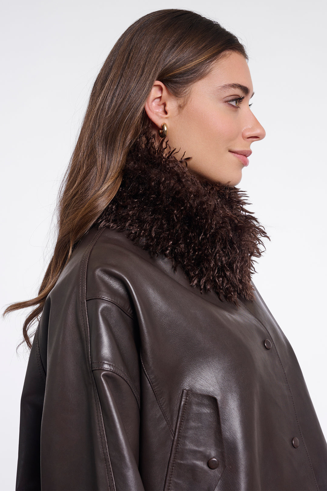 Olivia Grace Fashion - Rino &amp; Pelle Banu Coffee Roast Brown Scarf with Magnet Closure
