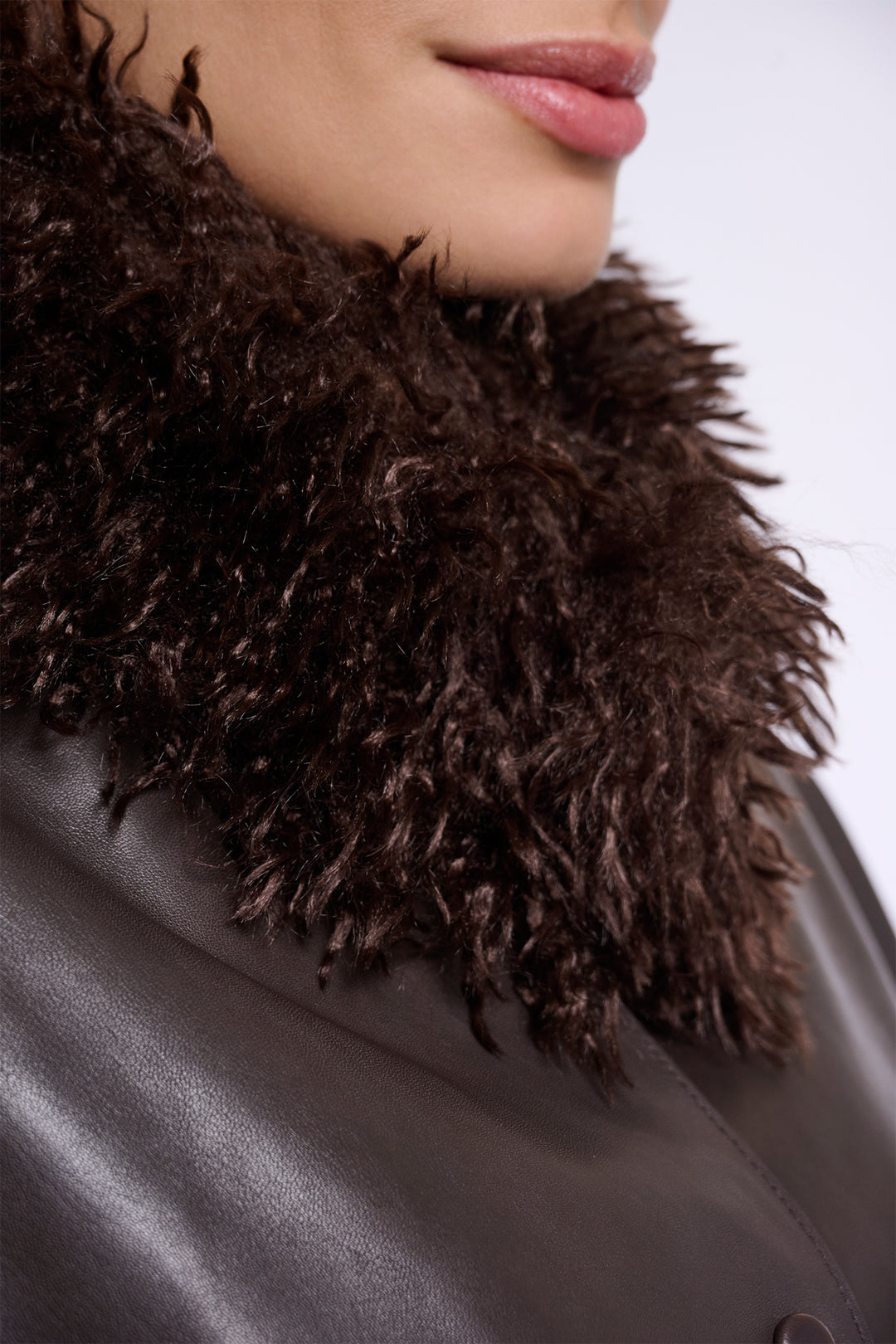 Olivia Grace Fashion - Rino &amp; Pelle Banu Coffee Roast Brown Scarf with Magnet Closure