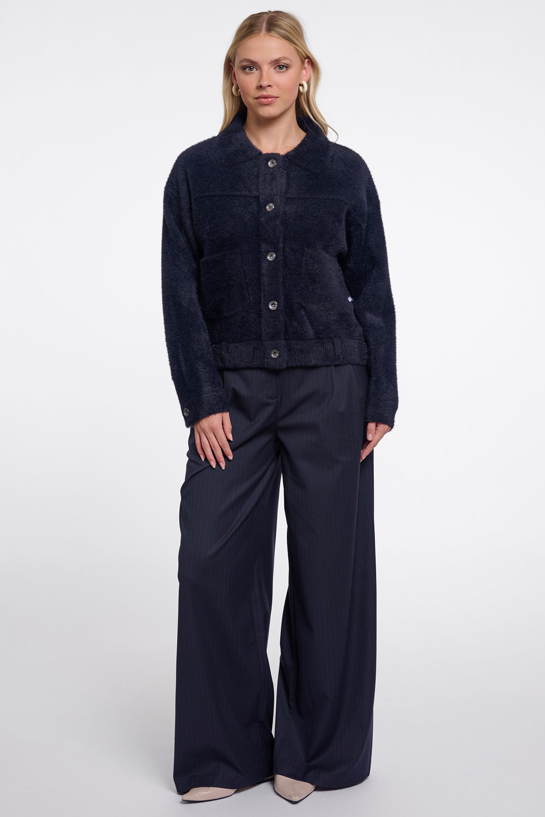 Olivia Grace Fashion - Rino &amp; Pelle Bubbly Dark Navy Boxy Jacket