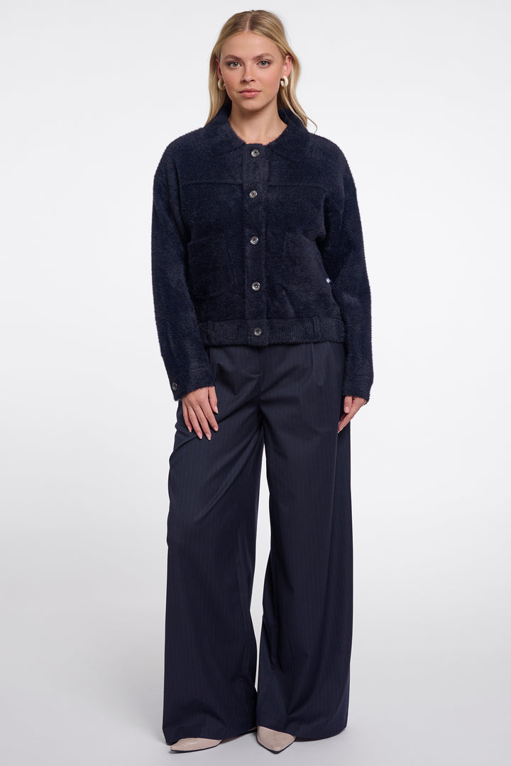Olivia Grace Fashion - Rino &amp; Pelle Bubbly Dark Navy Boxy Jacket