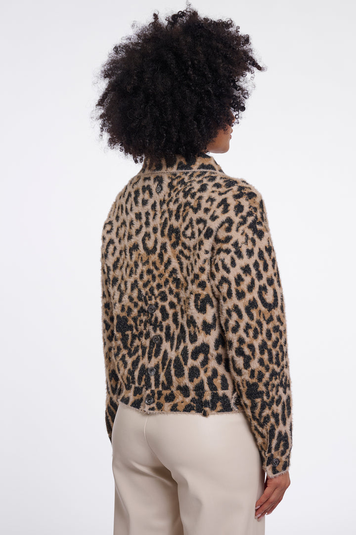 Olivia Grace Fashion - Rino &amp; Pelle Bubbly Light Leopard Multicolour Boxy Jacket