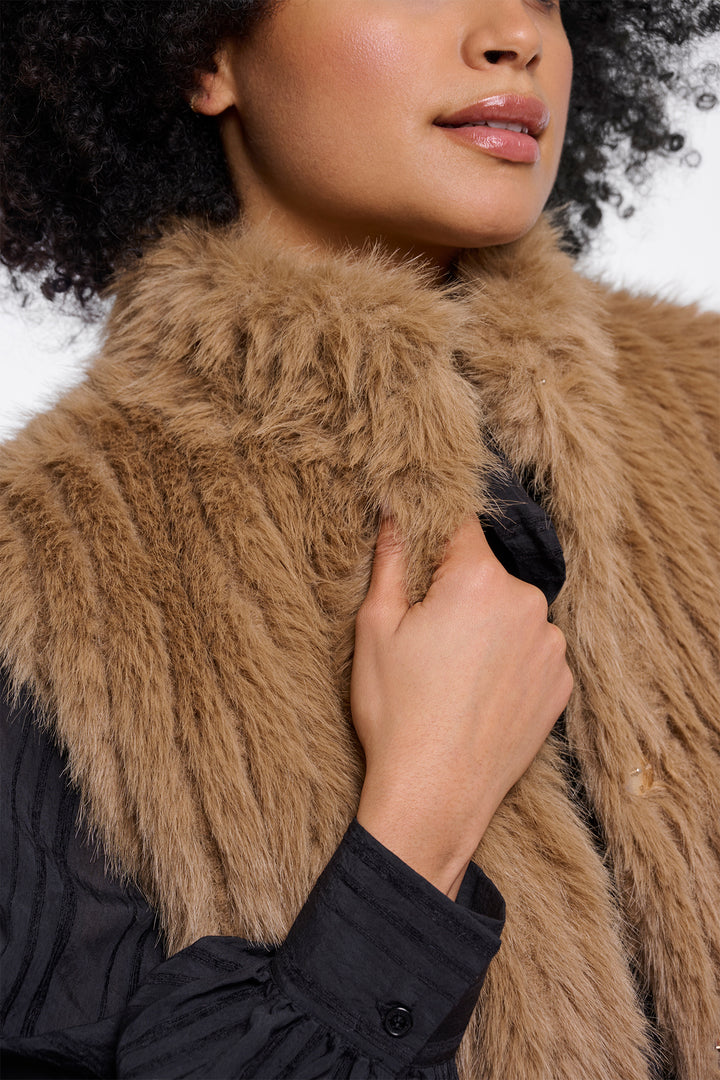 Olivia Grace Fashion - Rino &amp; Pelle Dava Sahara Desert Brown Waistcoat with Closure