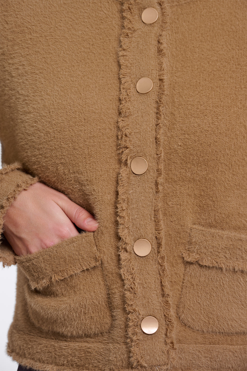 Olivia Grace Fashion - Rino & Pelle Florieke Sahara Desert Brown Jacket with Fringe Details