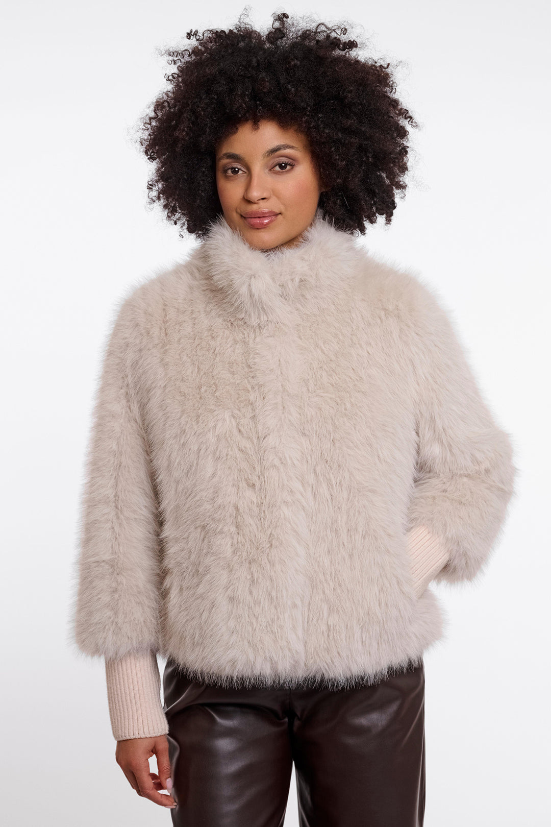Rino & Pelle Goja Birch Beige Jacket with Cuffs 9030, front view