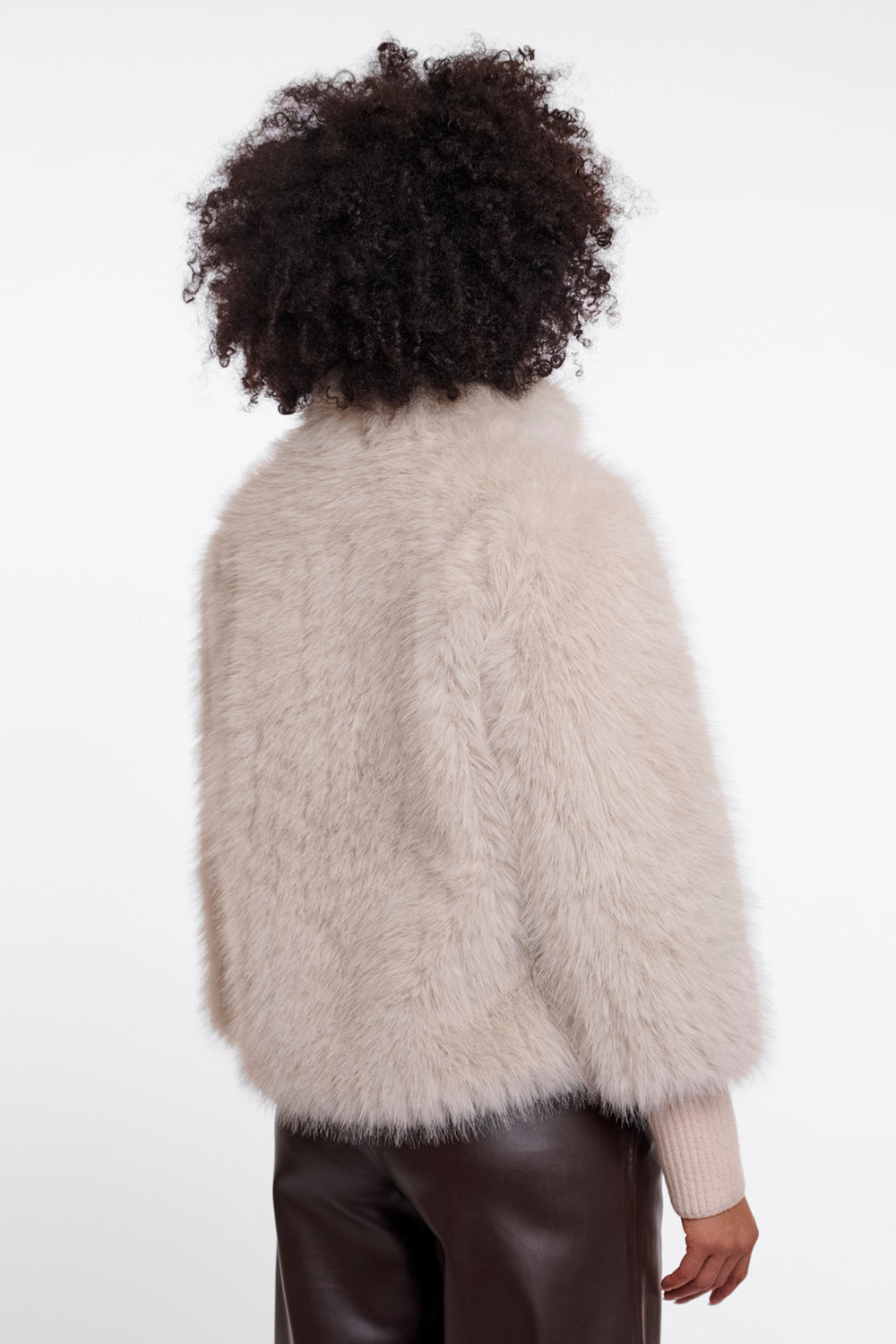 Rino & Pelle Goja Birch Beige Jacket with Cuffs 9030, back view