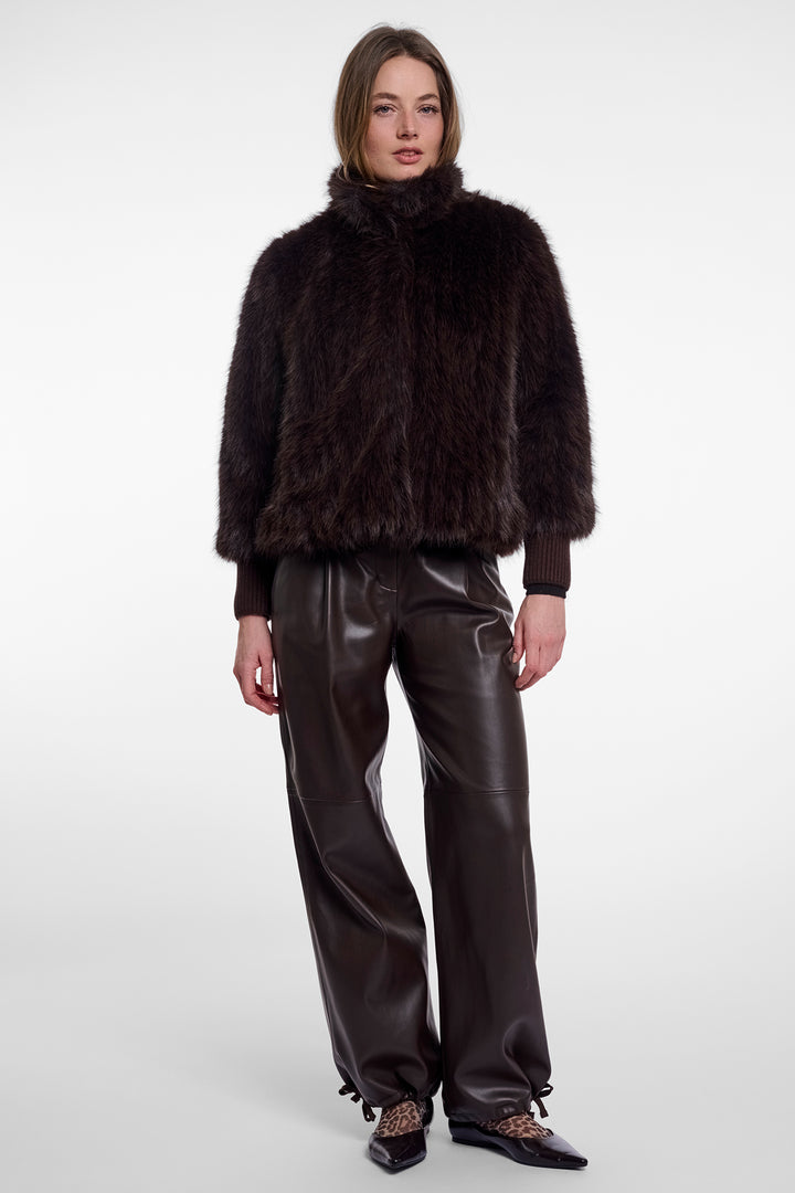 Rino &amp; Pelle Goja Peated Brown Jacket with Cuffs 11104, full length