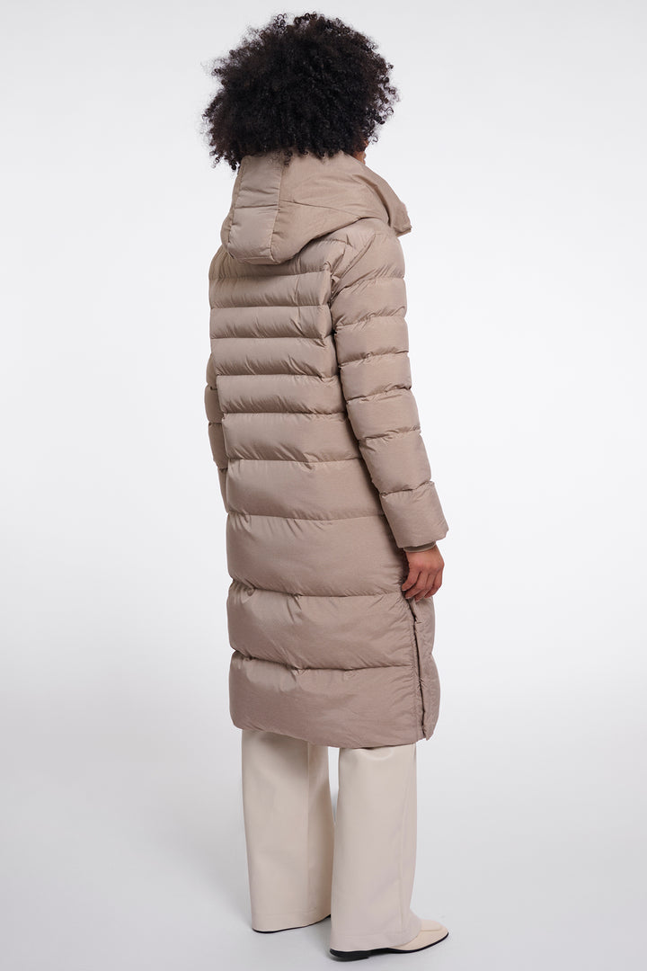 Olivia Grace Fashion - Rino &amp; Pelle Hudson Mocha Latte Brown Padded Coat with Detachable Collar