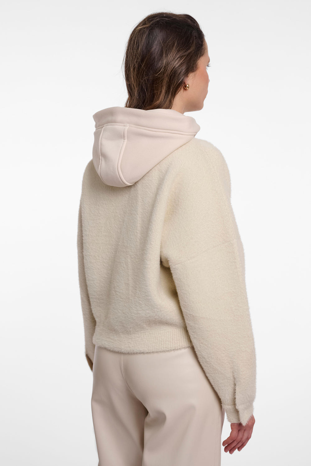 Rino & Pelle Marvon Birch Beige Hooded Cardigan 9030, back view