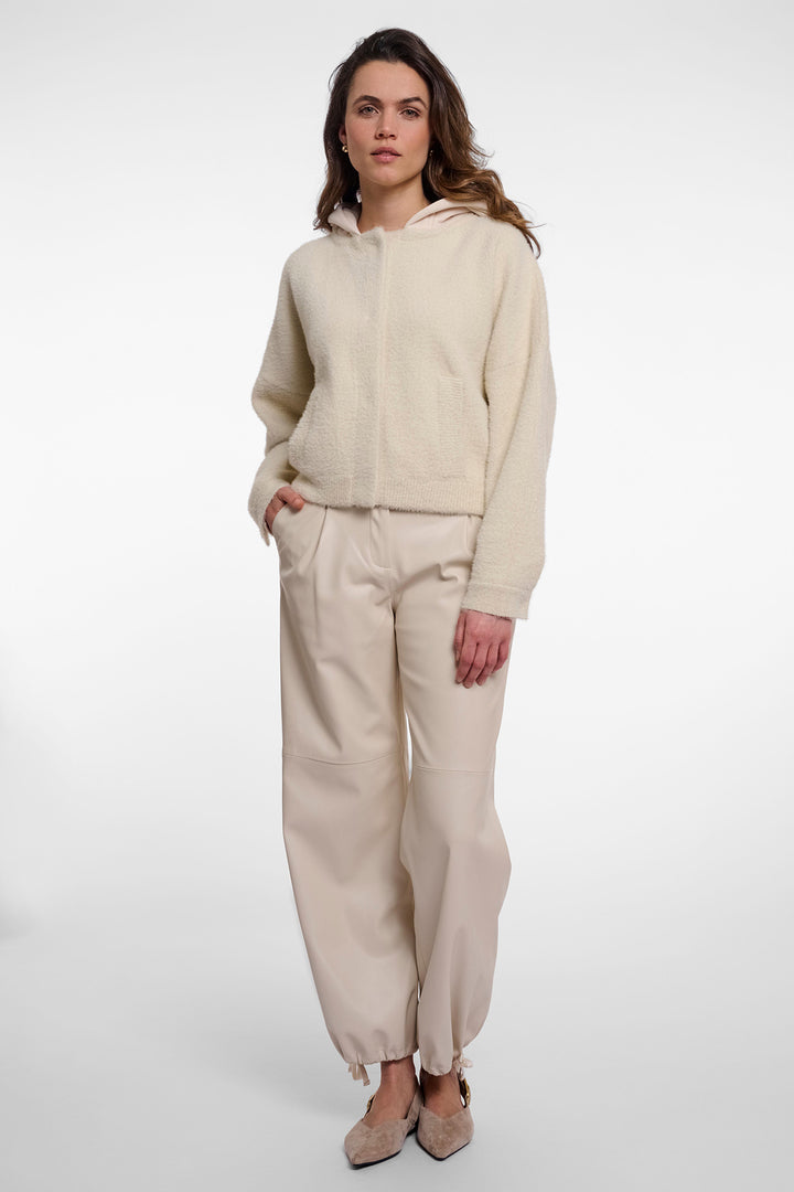 Rino &amp; Pelle Marvon Birch Beige Hooded Cardigan 9030, full length