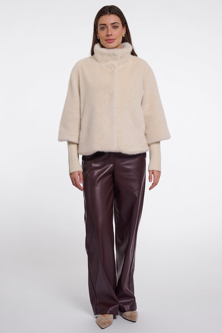 Olivia Grace Fashion - Rino &amp; Pelle Nesrin Birch Beige Jacket with Rib Cuffs
