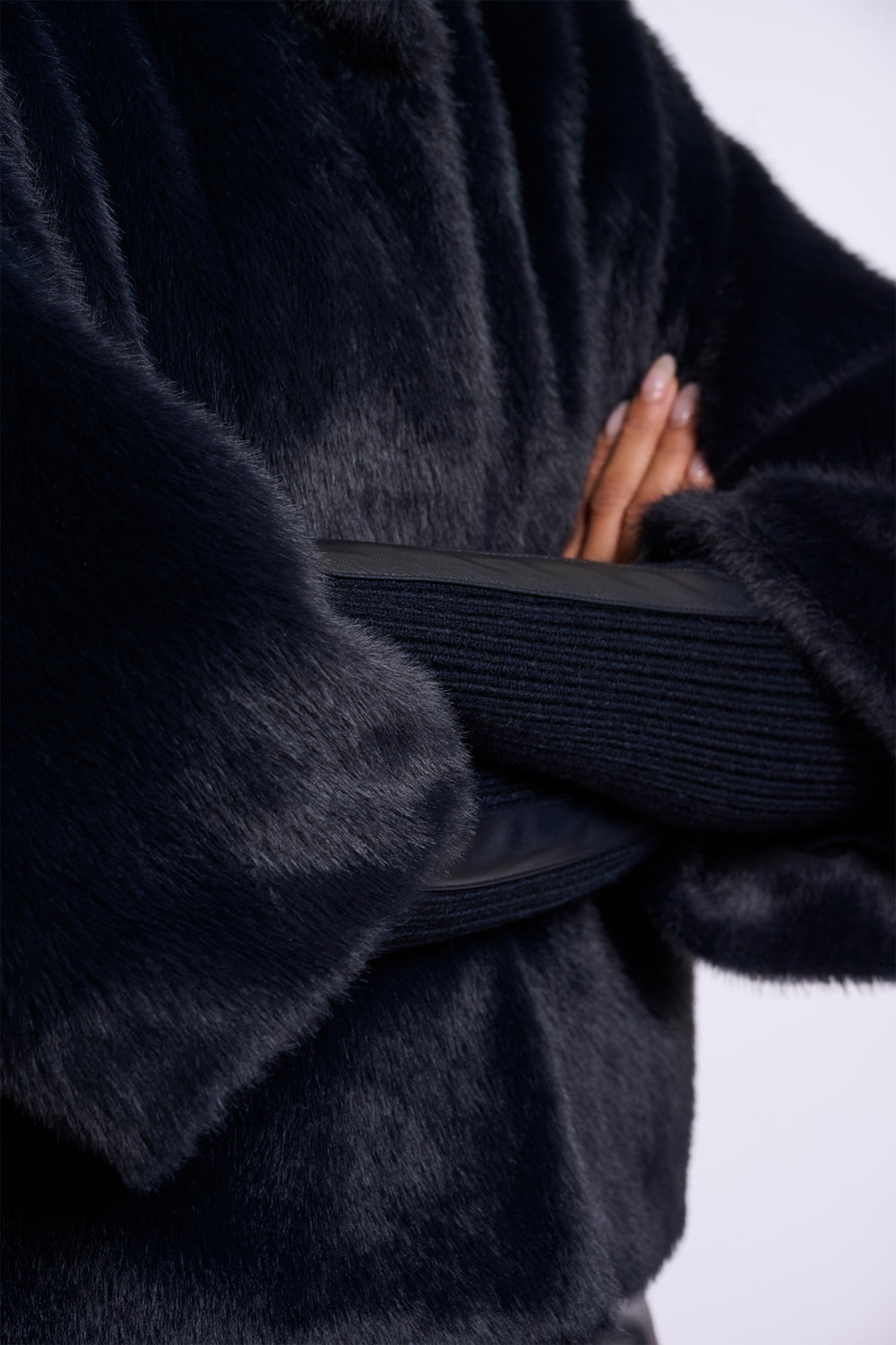 Olivia Grace Fashion - Rino & Pelle Nesrin Dark Navy Jacket with Rib Cuffs