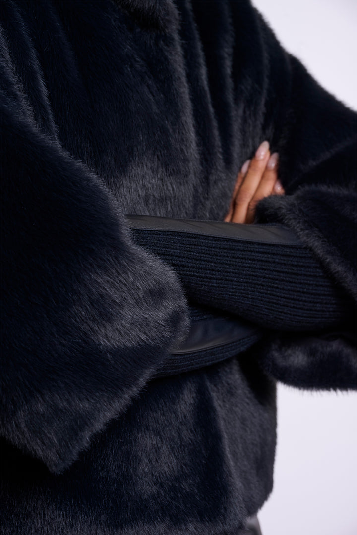 Olivia Grace Fashion - Rino &amp; Pelle Nesrin Dark Navy Jacket with Rib Cuffs